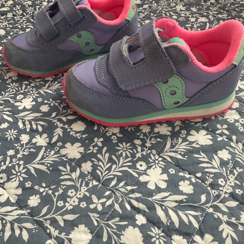 Toddler Purple and Green Velcro Sneakers